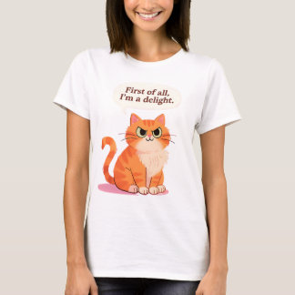 まず最初に、私は幸せな面白い猫好きです Tシャツ