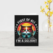 まず私は不快な皮肉屋で怒りっぽい猫です カード (黄色い花)