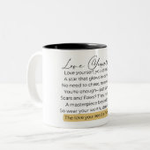 まず自分を愛しなさい ツートーンマグカップ (正面左)