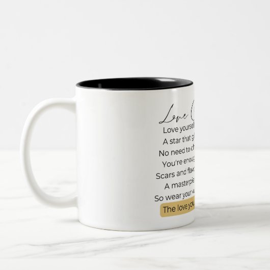 まず自分を愛しなさい ツートーンマグカップ (左)