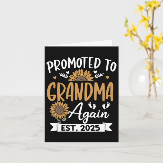 またおばあちゃんに昇格しました 2025年ひまわり予定 カード (黄色い花)