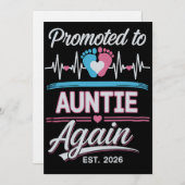 またおばさんに昇格！2026年妊娠発表予定 招待状 (正面/裏面)