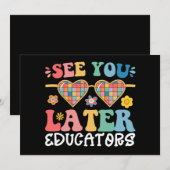 またね先生たち、かっこいい学年の最後の日 招待状 (正面/裏面)