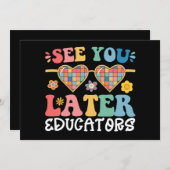 またね先生たち、かっこいい学年度最後の日 招待状 (正面/裏面)