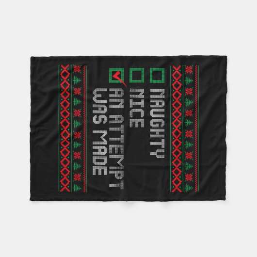 またはいけないいおもしろい試みがクリスマにされた フリースブランケット (正面(横))