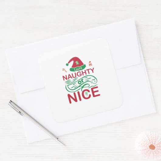 またはいけなサンタデザインの素敵なクリスマスカエル スクエアシール (封筒)