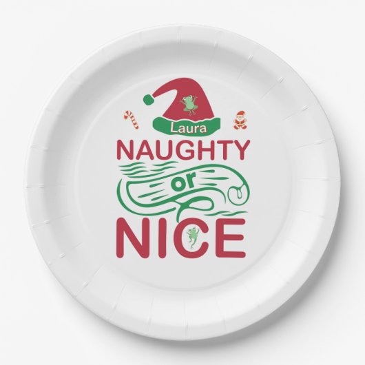 またはいけなサンタデザインの素敵なクリスマスカエル ペーパープレート (正面)