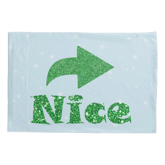 またはいけなニースおもしろいブルーのクリスマス 枕カバー (裏面-左)