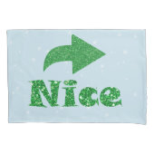 またはいけなニースおもしろいブルーのクリスマス 枕カバー (正面左)