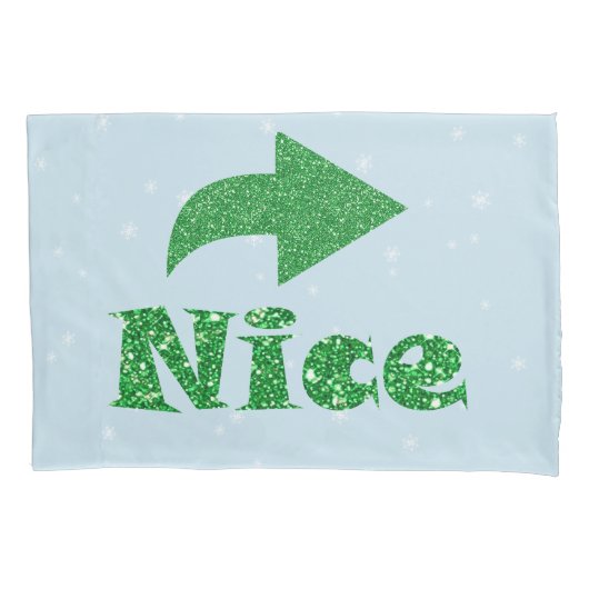 またはいけなニースおもしろいブルーのクリスマス 枕カバー (正面左)