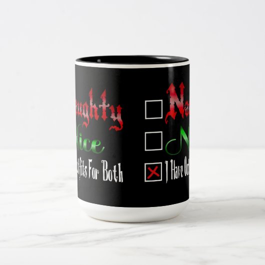 またはいけなニース気のあるそぶりをしたブラック ツートーンマグカップ (中央)