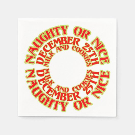 またはいけなニース12月25日ミルクとクッキー赤 スタンダードカクテルナプキン (正面)