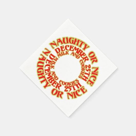 またはいけなニース12月25日ミルクとクッキー赤 スタンダードカクテルナプキン (角)