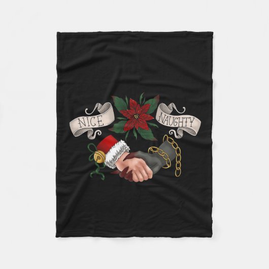 またはいけなニースKrampusとサンタクリスマス1 フリースブランケット (正面)