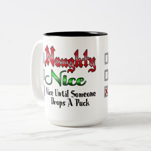 またはいけな素敵なアイスホッケーのファン版ホワイト ツートーンマグカップ (正面左)