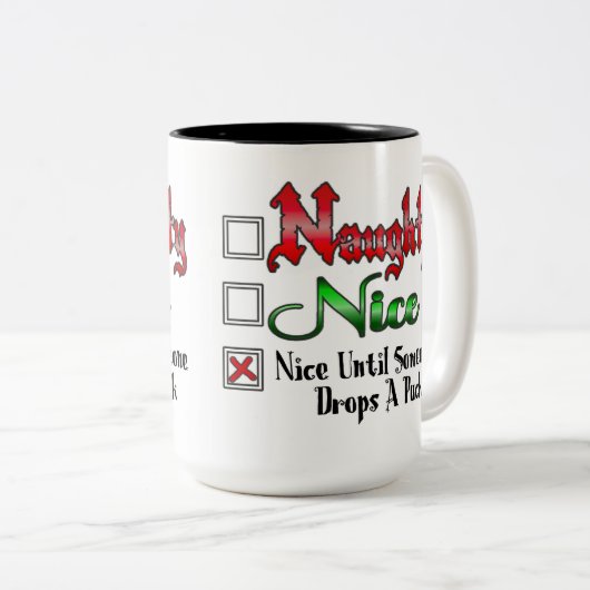 またはいけな素敵なアイスホッケーのファン版ホワイト ツートーンマグカップ (正面右)