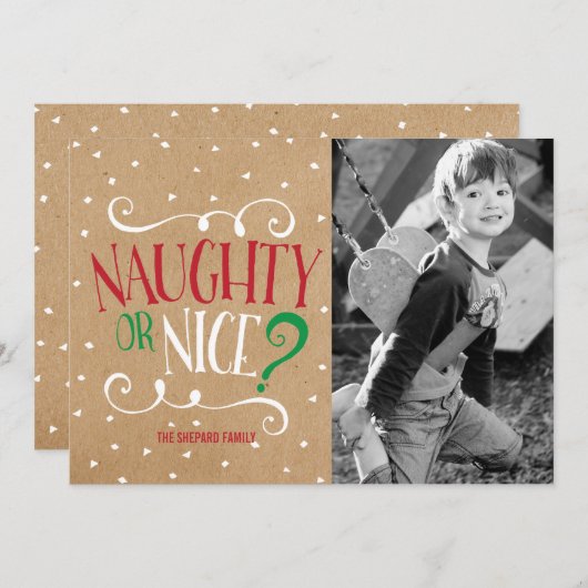 またはいけな素敵なクラフトのクリスマス シーズンカード (正面/裏面)