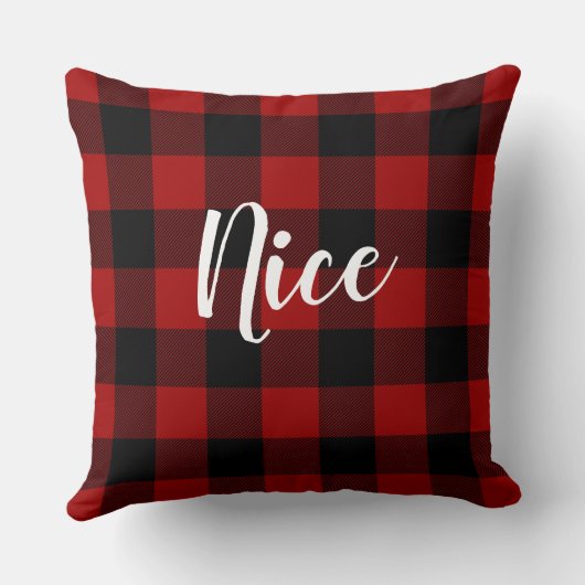 またはいけな素敵なクリスマスバッファロープレイドファームハウス クッション (裏面)