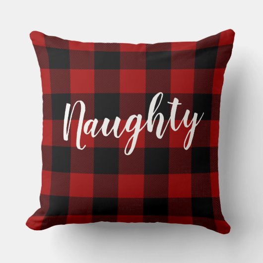 またはいけな素敵なクリスマスバッファロープレイドファームハウス クッション (正面)