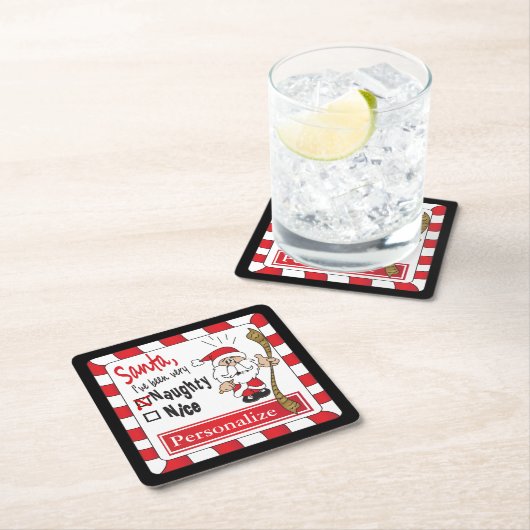 またはいけな素敵なクリスマス | パーソナライズ スクエアペーパーコースター (インサイチュ)