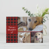 またはいけな素敵な赤い格子模様の幸せな休日3写真 シーズンカード (スタンド正面)