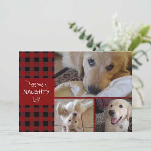 またはいけな素敵な赤い格子模様の幸せな休日3写真 シーズンカード (スタンド正面)