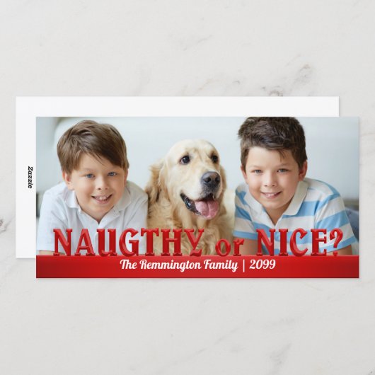 またはいけな赤のおもしろいでニースとシンプル写真 シーズンカード (正面/裏面)