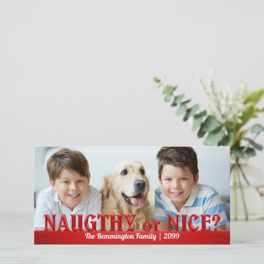 またはいけな赤のおもしろいでニースとシンプル写真 シーズンカード (スタンド正面)