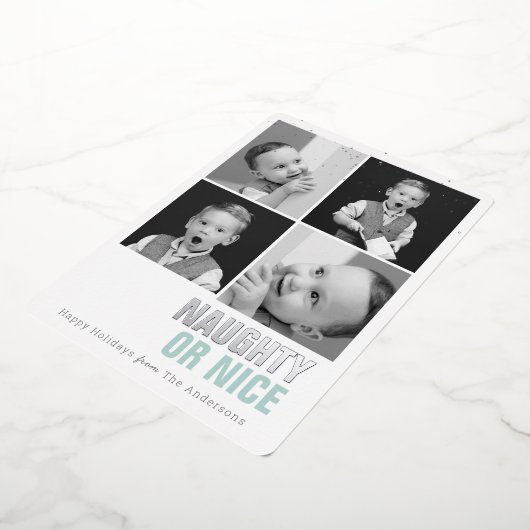 またはいけなNice 4写真フォイルのホリデーカード 箔招待状 (回転した状態)