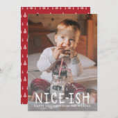 またはいけなNice Christmasおもしろい Card Kids シーズンカード (正面/裏面)