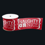 またはいけなNice Colorsカスタマイズ Christmas Ribbon サテンリボン<br><div class="desc">白い文字読は赤いリボンのニースは好きな色と簡単であるいけな!</div>