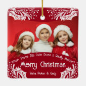 またはいけなNice Five Photoおもしろい Christmas セラミックオーナメント (裏面)