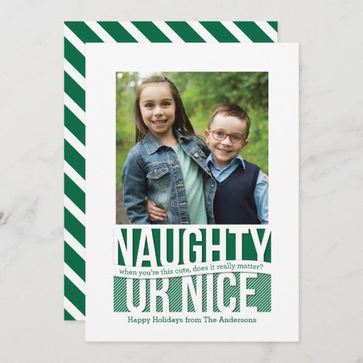 またはいけなNice Holiday Squareおもしろい Photo Card シーズンカード (正面/裏面)