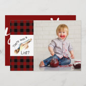 またはいけなNice List Red Plaid季節のごあいさつ シーズンカード (正面/裏面)