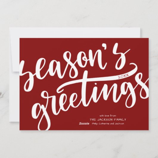 またはいけなNice List Red Plaid季節のごあいさつ シーズンカード (裏面)