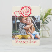 またはいけなNICE PHOTOおもしろい santasリストスタンプ シーズンカード (スタンド正面)