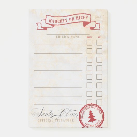 またはいけなNice Santa Clausチェックリスト ポストイット (正面)