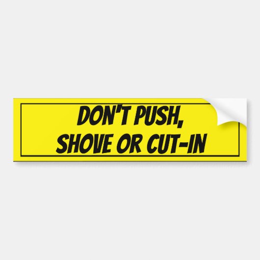 またはさし込みバス表記のステッカー押さないで下さい、押さないで下さい バンパーステッカー (正面)