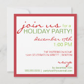 またはニーいけなス小妖精や小人足ホリデークリスマスパーティー 招待状 (裏面)