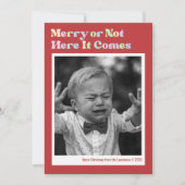 またはメリー赤でないクリスマスの写真 シーズンカード (正面)