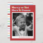 またはメリー赤でないクリスマスの写真 シーズンカード (正面/裏面)