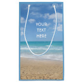 (または外に)あなたの文字が付いているギフトバッグを浜に引き上げて下さい スモールペーパーバッグ (裏面)