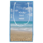 (または外に)あなたの文字が付いているギフトバッグを浜に引き上げて下さい スモールペーパーバッグ (正面)