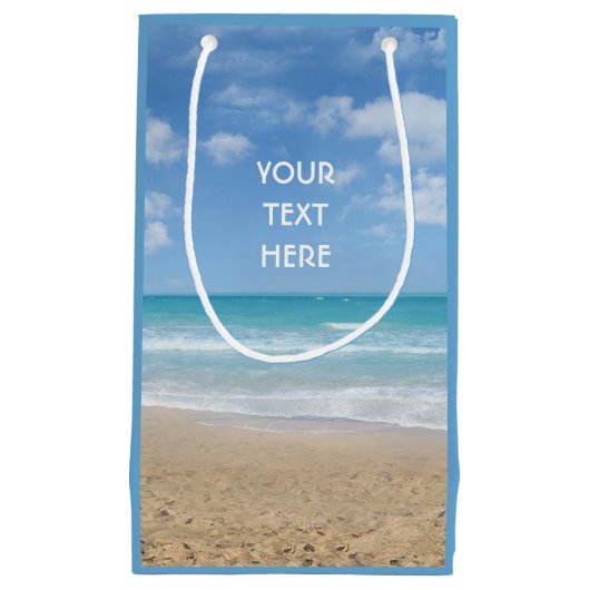 (または外に)あなたの文字が付いているギフトバッグを浜に引き上げて下さい スモールペーパーバッグ (正面)