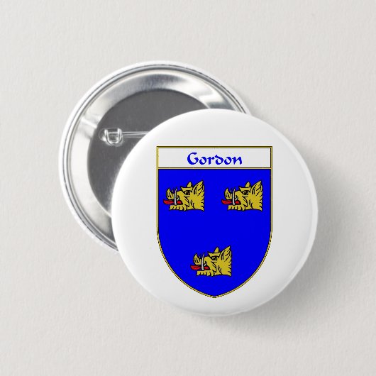 または家紋ゴードンの紋章付き外衣 缶バッジ (正面&裏面)