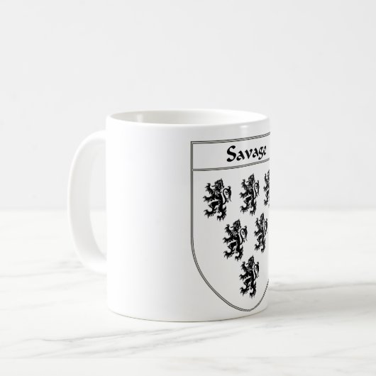 または家紋野蛮な紋章付き外衣 コーヒーマグカップ (正面左)