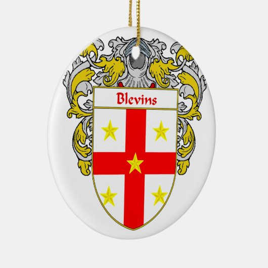 または家紋Blevinsの紋章付き外衣 セラミックオーナメント (右)