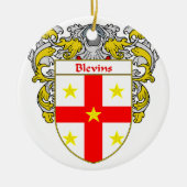 または家紋Blevinsの紋章付き外衣 セラミックオーナメント (正面)