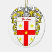 または家紋Blevinsの紋章付き外衣 セラミックオーナメント (左)