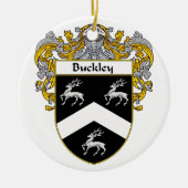 または家紋Buckleyの紋章付き外衣 セラミックオーナメント (正面)